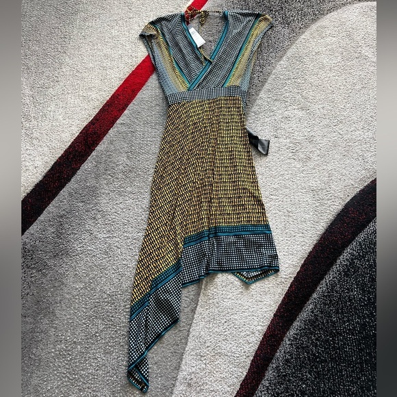 BCBGMaxAzria Golden Citron Wrap Asymmetrical Dress - Picture 5 of 5